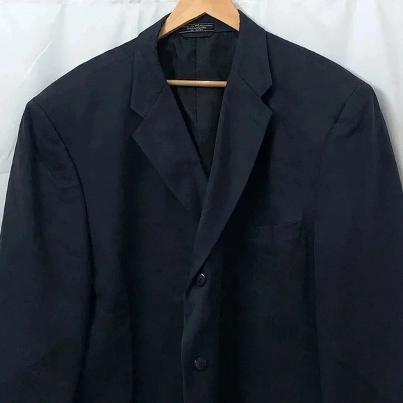 Men’s Gianelli Navy Suede Sports Coat Size 52L EUC - Picture 2 of 8